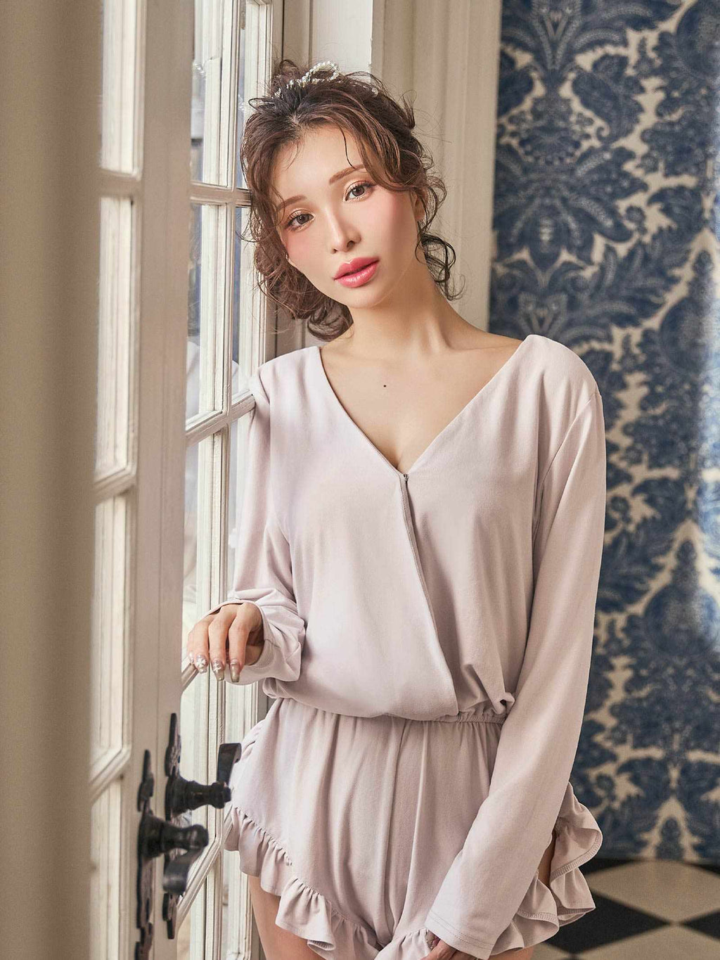 Belle Drape Rompers　ベルドレープロンパース/GRAY